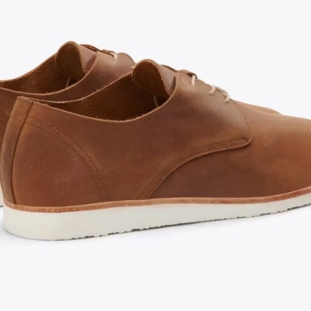 Nisolo Lightweight Flex Derby Tan Suede Shoes - Picture 2 of 3